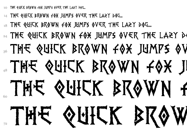 PR Viking font waterfall